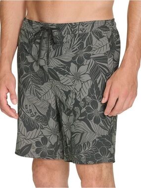 Kirkland Signature Gray Floral Swim Board Shorts size L NWT